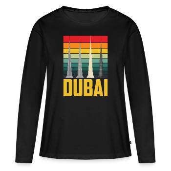 Dubai Skyscraper Burj Khalifa Retro UAE - Women's Premium Organic Long Sleeve Shirt - black - Front - Julia (174cm)