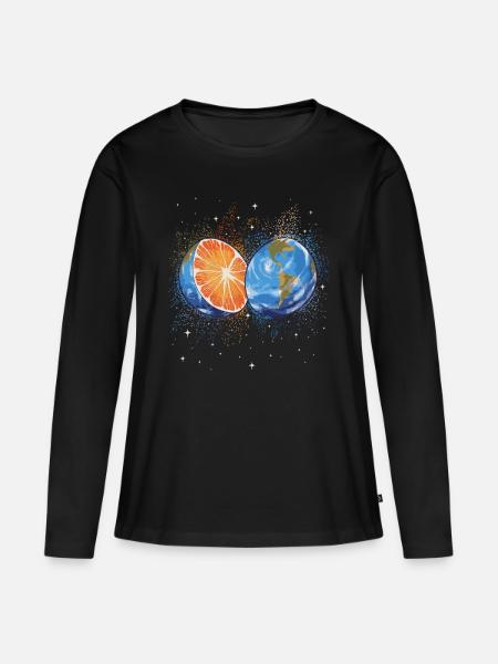 Sommer Orange Als Erde - Premium økologisk langærmet T-shirt til kvinder - sort