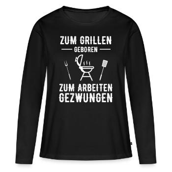 Grillen Grill Grillsaison - Frauen Premium Bio Langarmshirt - Schwarz - Vorne - Julia (174cm)