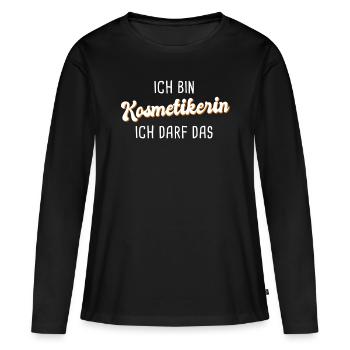 Kosmetikerin - Frauen Premium Bio Langarmshirt - Schwarz - Vorne - Julia (174cm)