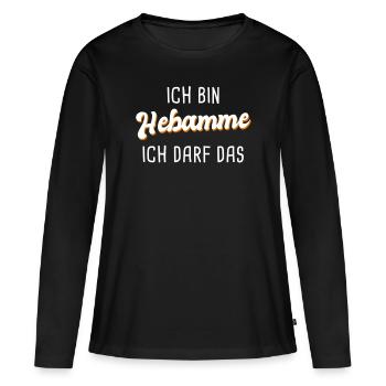 Hebamme - Frauen Premium Bio Langarmshirt - Schwarz - Vorne - Julia (174cm)