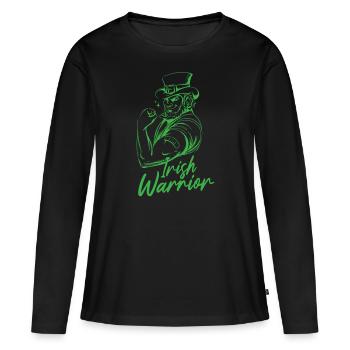 Irish Warrior Gaelic Irish Irish Ireland - Women's Premium Organic Long Sleeve Shirt - black - Front - Julia (174cm)