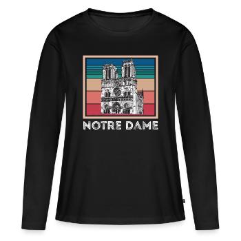 Notre Dame Cathedral Paris city centre - Women's Premium Organic Long Sleeve Shirt - black - Front - Julia (174cm)
