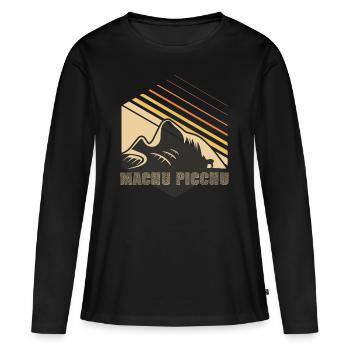 Machu Picchu Andes Pérou Vallée Inca - T-shirt manches longues Premium bio Femme - noir - Devant - Julia (174cm)