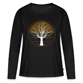 Arbre - T-shirt manches longues Premium bio Femme - noir - Devant - Julia (174cm)