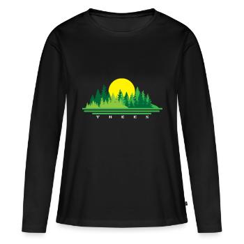 Arbre - T-shirt manches longues Premium bio Femme - noir - Devant - Julia (174cm)