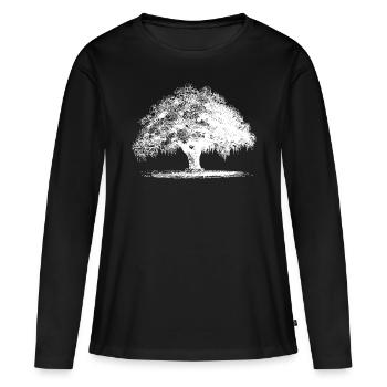 Arbre - T-shirt manches longues Premium bio Femme - noir - Devant - Julia (174cm)