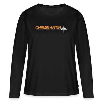 Chemikantin - Frauen Premium Bio Langarmshirt - Schwarz - Vorne - Julia (174cm)