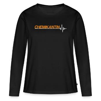 Chemikantin - Frauen Premium Bio Langarmshirt - Schwarz - Vorne - Julia (174cm)