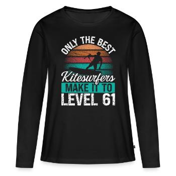 61 Kitesurf Level 61 Year Retro Kiteboarding - Women's Premium Organic Long Sleeve Shirt - black - Front - Julia (174cm)