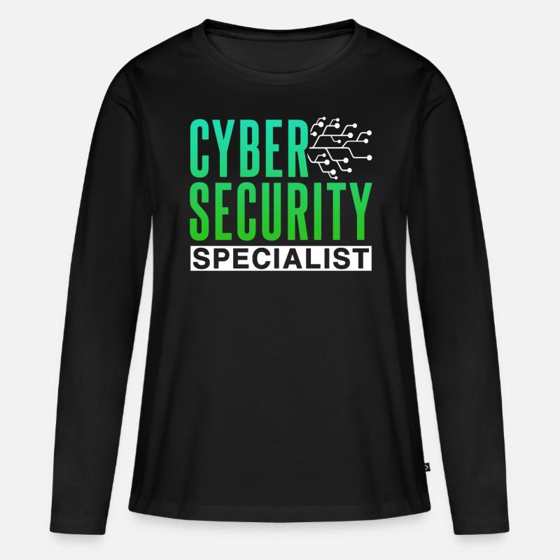 Cybersecurity Spezialist Hack Hacker IT Sicherheit - Frauen Premium Bio Langarmshirt - Schwarz
