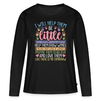 Fournisseur de services de garde Aidez-les Éducateurs en garde d’enfants - T-shirt manches longues Premium bio Femme - noir - Devant - Julia (174cm)