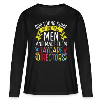 Directeurs de garderies Hommes Drôle Fournisseur de services de garde d’enfants - T-shirt manches longues Premium bio Femme - noir - Devant - Julia (174cm)