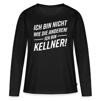 Kellner Humor Spruch - Frauen Premium Bio Langarmshirt - Schwarz - Vorne - Julia (174cm)