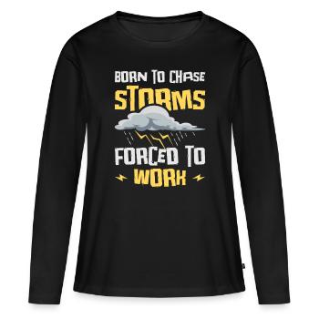 Storm Hunter Tornados Storm Chaser Cadeau - T-shirt manches longues Premium bio Femme - noir - Devant - Julia (174cm)