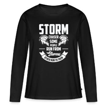 Storm Hunter Tornados Storm Chaser Cadeau - T-shirt manches longues Premium bio Femme - noir - Devant - Julia (174cm)