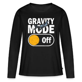 Pilot Gravity Mode Off Flugzeug Luftfahrt Flieger - Frauen Premium Bio Langarmshirt - Schwarz - Vorne - Julia (174cm)