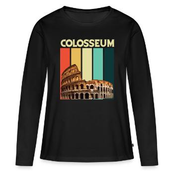 Colosseum Gladiator Arena Duel romain - T-shirt manches longues Premium bio Femme - noir - Devant - Julia (174cm)