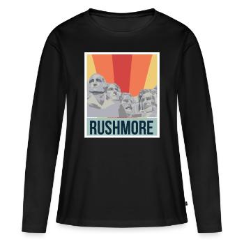 Rushmore Président Amérique Black Hills - T-shirt manches longues Premium bio Femme - noir - Devant - Julia (174cm)