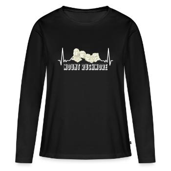 Mount Rushmore Président Heartbeat Dakota États-Unis - T-shirt manches longues Premium bio Femme - noir - Devant - Julia (174cm)