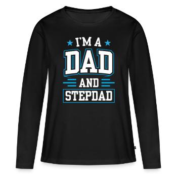 Je suis un père et beau-père beau-père - T-shirt manches longues Premium bio Femme - noir - Devant - Julia (174cm)