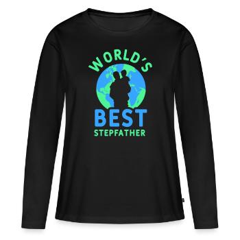 Le meilleur beau-père du monde Beau-père Beau-père Beau-père - T-shirt manches longues Premium bio Femme - noir - Devant - Julia (174cm)