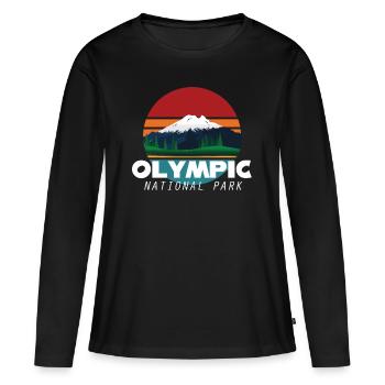 Nationalpark Olymp Washington Wildlife - Frauen Premium Bio Langarmshirt - Schwarz - Vorne - Julia (174cm)