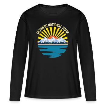 Washington Nationalpark Olymp Gebirge - Frauen Premium Bio Langarmshirt - Schwarz - Vorne - Julia (174cm)