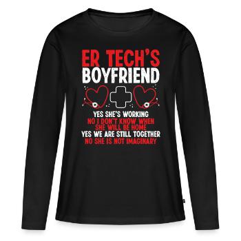 Emergency Room Nurse Boyfriend ER Nurse ER Tech - Women's Premium Organic Long Sleeve Shirt - black - Front - Julia (174cm)