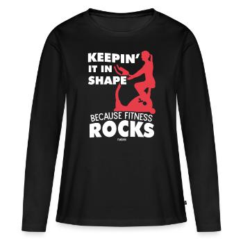 Sports Filles Femme Mère Perdre du Poids - T-shirt manches longues Premium bio Femme - noir - Devant - Julia (174cm)