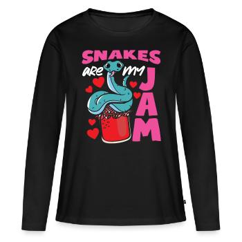 Serpent Serpent Serpent Les Serpents Sont Ma Confiture - T-shirt manches longues Premium bio Femme - noir - Devant - Julia (174cm)