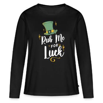 Reibe Mich Für Glück Ire Irisch Gälisch Irland - Frauen Premium Bio Langarmshirt - Schwarz - Vorne - Julia (174cm)