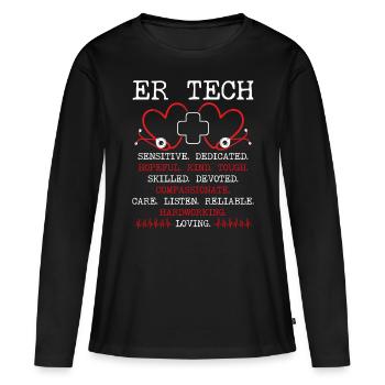 Emergency Room Nurse ER Nursing ER Tech - Women's Premium Organic Long Sleeve Shirt - black - Front - Julia (174cm)
