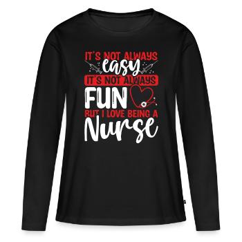 Infirmière de salle d’urgence RN CNA CRNA Drôle de soins infirmiers - T-shirt manches longues Premium bio Femme - noir - Devant - Julia (174cm)
