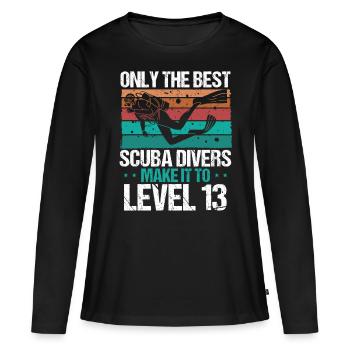 13 Scuba Diving Level 13 Year Diver Snorkeling - Frauen Premium Bio Langarmshirt - Schwarz - Vorne - Julia (174cm)