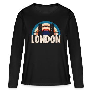 London Tower Bridge Angleterre Tamise - T-shirt manches longues Premium bio Femme - noir - Devant - Julia (174cm)