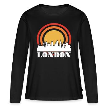 Londres Skyline Big Ben Westminster Château - T-shirt manches longues Premium bio Femme - noir - Devant - Julia (174cm)