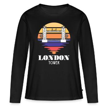 London Tower Bridge Royaume-Uni Angleterre Tamise - T-shirt manches longues Premium bio Femme - noir - Devant - Julia (174cm)