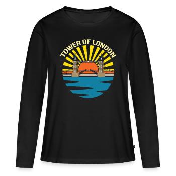 Angleterre Thames Tower Bridge Westminster - T-shirt manches longues Premium bio Femme - noir - Devant - Julia (174cm)