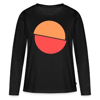 Geteilter Kringel Oranges Und Rotes Design - Frauen Premium Bio Langarmshirt - Schwarz - Vorne - Julia (174cm)