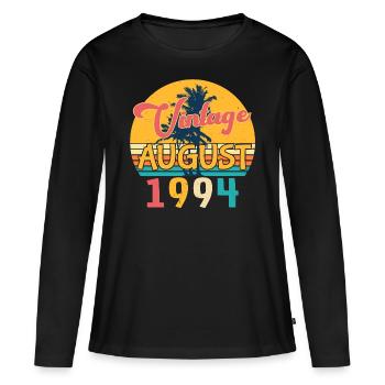 Mois de naissance Août 1994 - T-shirt manches longues Premium bio Femme - noir - Devant - Julia (174cm)