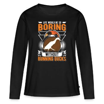 Running Gift Running Duck Bottle Duck - Women's Premium Organic Long Sleeve Shirt - black - Front - Julia (174cm)