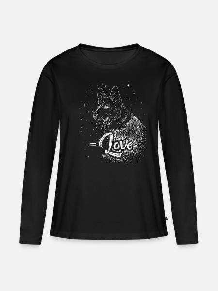 Paimenkoira on rakkaus, koirat, koiranomistajat - Premium økologisk langærmet T-shirt til kvinder - sort