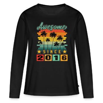 Awesome Since 2016 - Frauen Premium Bio Langarmshirt - Schwarz - Vorne - Julia (174cm)