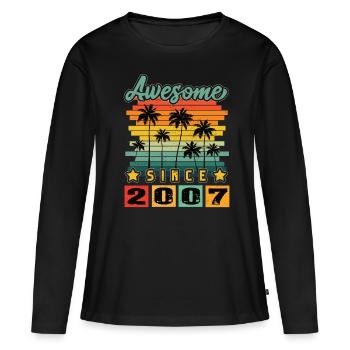 Awesome Since 2007 - Frauen Premium Bio Langarmshirt - Schwarz - Vorne - Julia (174cm)