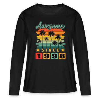 Awesome Since 1998 - Frauen Premium Bio Langarmshirt - Schwarz - Vorne - Julia (174cm)