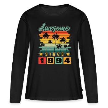 Awesome Since 1994 - Frauen Premium Bio Langarmshirt - Schwarz - Vorne - Julia (174cm)