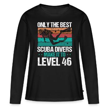 46 Scuba Diving Level 46 Year Diver Snorkeling - Frauen Premium Bio Langarmshirt - Schwarz - Vorne - Julia (174cm)