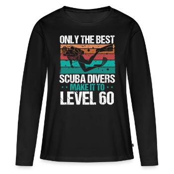 60 Scuba Diving Level 60 Year Diver Snorkeling - Frauen Premium Bio Langarmshirt - Schwarz - Vorne - Julia (174cm)