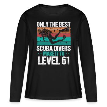 61 Scuba Diving Level 61 Year Diver Snorkeling - Women's Premium Organic Long Sleeve Shirt - black - Front - Julia (174cm)